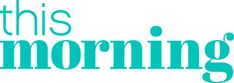 this is an image of the words'this morning'written in green on a white background