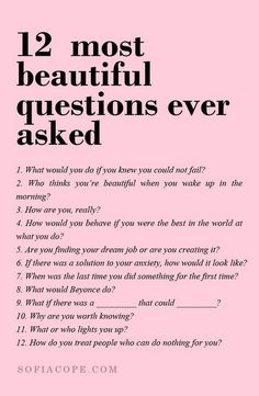 Most Beautiful Questions, Beautiful Questions, Tenk Positivt, Inspirerende Ord, Vie Motivation, Motiverende Quotes, Journal Writing Prompts, Self Care Activities, Journal Writing