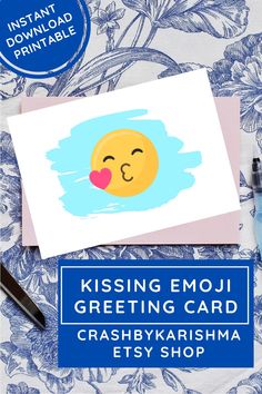 a card with an emoji face on it