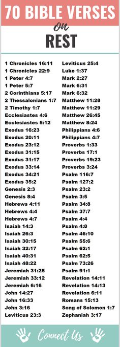 the bible verses and rest poster with numbers in pink, blue, and green