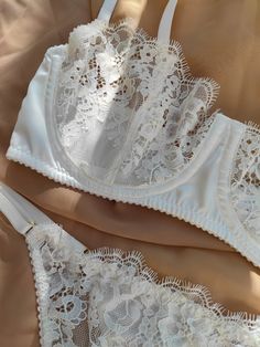 White Lingerie Outfit Wedding, Wedding Lingere, Lingerie For Bride, Bridal Lingerie Set, Lingerie White, Handmade Lingerie, Lingerie Boutique, Satin Lingerie, Best Lingerie