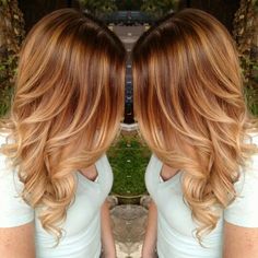 Image result for light brown to auburn ombre Jahodová Blond, Pumpkin Spice Hair, Strawberry Blonde Hair Color, Balayage Blonde, Dye Ideas, Strawberry Blonde Hair, Penteado Cabelo Curto