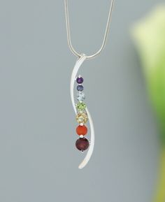 Sterling Silver Geometric Chakra Pendant - Charms & Pendants - - The Sacral Chakra, Wire Wrapped Stone Jewelry, Buddha Jewelry, Art Jewelry Design, Chakra Pendant, Wire Jewelry Designs, Chakra Necklace, Rainbow Jewelry, Chakra Jewelry