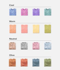 Skin Undertones Chart: Warm, Cool, Neutral, Olive, and More Outfit Color For Neutral Skin Tone, Warm Skin Tone Colors, Skin Tone Colors, Sallow Skin