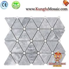 marble mosaic tile with hexagonal design in white and grey colors, suitable for wall decoration