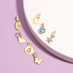 A collection of 14K gold charms for kids’ bracelets by In Season Jewelry, featuring timeless and playful designs to personalize their accessories. Kids Charm Bracelet, Kids Gold Jewelry, Sterling Silver Charms, Kids Bracelets, Gold Charms, Tiny Treasures, Childrens Jewelry, Kids Jewelry, Special Moments