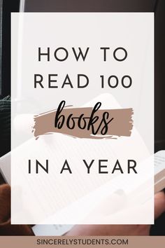 a person holding a book with the title how to read 100 books in a year