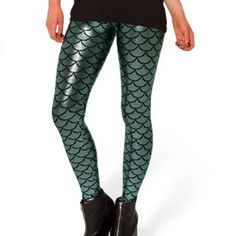 Never Worn, Excellent Condition. Smoke Free Home! Mermaid Leggings, Black Milk, Teal Color, Pant Jumpsuit, Mermaid, Pants For Women, Leggings, Pants, Green