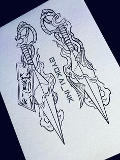 some type of tattoo design on paper