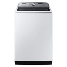 the samsung washing machine is white and black