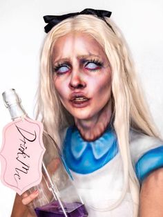 Ghost Halloween Makeup, Horror Disney, Charlotte Roberts, Alice Halloween, Disney Character Makeup, Alice In Wonderland Makeup, Wonderland Makeup, Spfx Makeup, Horror Make-up