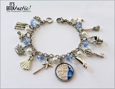 This Classic Tale of Cinderella Story is told all in one beautiful Stainless Steel Bracelet. With lots of Charms inspired by the fairytale story. With the pendant A dream is a wish. This is a perfect gift for anyone who is a fan of the Princess with the Glass shoe. Bracelet Chain, Clasp and Circle Pendant are made of Hypoallergenic Stainless Steel . Charms are zinc Alloy LEAD free. Little Mouse Charm, Castle, Carriage, Crown, Dress, Fairy God Mother Wand, Shoe, Key, Bucket, Broom, and Bird. 22mm Disney Princess Jewelry, Jewelry Princess, Charming Bracelet, Cinderella Blue, Princess Gifts, Glass Shoes, Fairytale Stories, Light Jewelry, Princess Jewelry