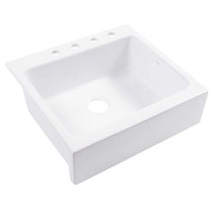 a white sink sitting on top of a counter