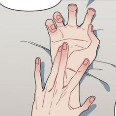 two hands reaching for each other in front of a speech bubble