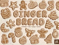 gingerbread cookies are arranged in the shape of letters