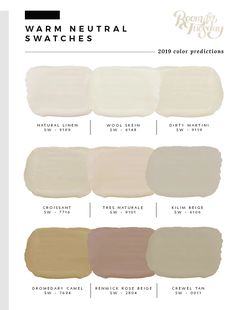 the swat list for warm neutral swatches