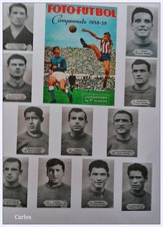 an old photo of soccer players from the 1950's and early 1960s's