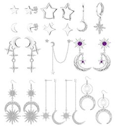 PRICES MAY VARY. 【Moon And Star Earrings】An order contains 11 pairs of moon and stars earrings in different styles, such as star moon earrings stud, earring star hoop, y2k star earrings small stud, sun and moon earrings huggie, y2k moon star earrings, asymmetrical ear cuff chain, crescent sun and moon dangle earrings, midnights earrings, dainty long sun moon earrings, large moon earrings, gothic boho celestial earrings. 【High quality materials】To provide a comfortable wearing experience, the ear Star And Moon Earrings, Moon Earrings Studs, Earrings Asymmetrical, Earring Star, Boho Celestial, Ear Cuff Chain, Constellation Earrings, Stella Luna, Gothic Boho