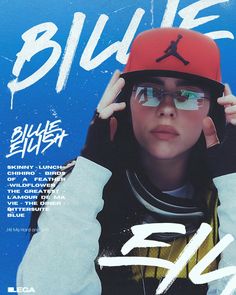 a young woman wearing a red hat and glasses on the cover of blue crush magazine