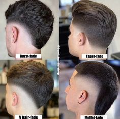 V Taper Haircut, Burst Fade Haircut, Barber Tips, Men Fade Haircut Short, Mullet Fade, Hair Cut Guide, Mens Haircuts Short Hair, Burst Fade, Boys Haircut