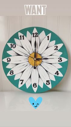 a clock with a smiley face on it and the words want written in front of it