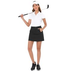 [Comfort & Style]: Enjoy the best of both worlds with our Women's Solid Color Golf Hiking Skirt. Designed to offer unparalleled comfort while keeping you stylish on the golf course or trail. Hiking Skirt, Golf Skirt, Hiking Adventure, Womens Maxi Skirts, Functional Fashion, Golf Skirts, Denim Maxi Skirt, Slip Skirt, Plaid Mini Skirt