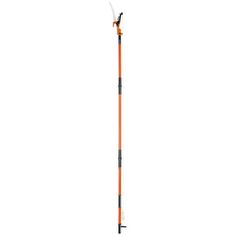 an orange and black walking stick on a white background