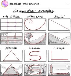 the steps to draw different shapes and lines