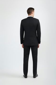 DESCRIPTION The Classic Black Peak Lapel Tuxedo sets the standard in formal ware for any special event. Our tuxedos are made from only the highest-quality super 150’s and super 120’s Merino wool, silk and cashmere. We tirelessly evaluate thousands of fabrics before choosing the best in the industry. The satin lapel and stripe on the pant leg set this apart from a traditional suit taking your look to a whole new level, Tuxedo Suits For Black-tie Gala Events, Tuxedo With Suit Collar For Gala, Gala Tuxedo With Suit Collar, Notch Lapel Tuxedo For Black-tie Gala Events, Tuxedo For Black-tie Events And Galas, Black-tie Gala Tuxedo Suits, Tailored Black Double Breasted Suit For Evening, Classic Black Tuxedo For Gala, Classic Black Suits For Gala