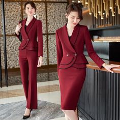 New Pant And Blazers For Women Elegant Stylish Office Business Suit Two Piece | eBay Female Business Suit, Blazer Suit Women, Fashion Fails, Women's Uniforms, Womens Suits Business, Stylish Office, The Met Gala, New Pant, Office Business