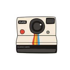 a polaroid camera with the word flickr on it's front and side