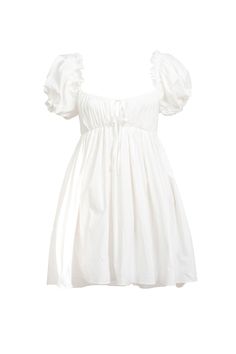 White Angel Sleeve Dress, Simple White Dress Puff Sleeve, White Mini Smock Dress, Angel Forever Dress, Dress Png, Float Dress, White Babydoll Dress, Late Evening, Frilly Dresses