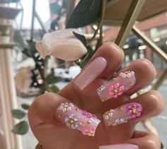 Daily Nail, Classy Acrylic Nails, Coffin Nails Long, Fire Nails, Dream Nails, Bling Nails, Funky Nails, Pretty Acrylic Nails, Floral Nails