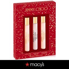 in stock Jimmy Choo I Want Choo, Red Spider Lily, Travel Gift Set, Spider Lily, Red Spider, Gift Sets For Women, Christmas Gift Sets, Kids Trend, Fragrance Collection