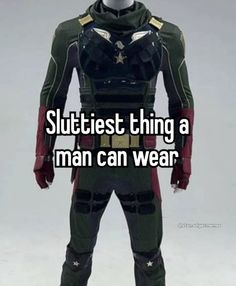 a man in a suit that says, sluttest thing a man can wear