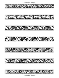 the different types of ornamental designs are shown in black and white, as well as an image