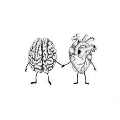 two human hearts are holding hands with each other