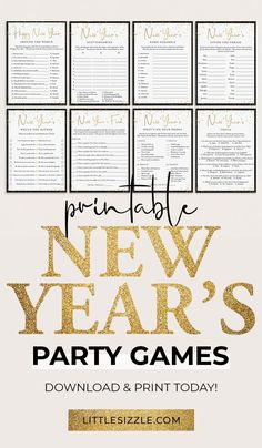 Are you throwing a New Year's party and need some ideas to enliven the night and get your guests talking? Look no further! These entertaining New Year’s Eve games will fill your evening with some real fun. These printable New Year’s Eve party games help create a memorable party guests will talk about all year long. Most of the budget-friendly games require little or no prep work. They are fun, festive, ice breaking and conversation starting games for people of all ages. New Years Eve Party Games, New Year's Party