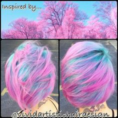 Purrty Pink And Blue Hair, Unicorn Hair, Bleached Hair, Artistic Hair