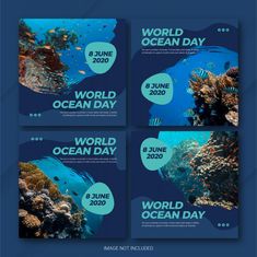 four banners for the world ocean day