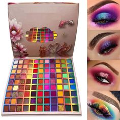 Mat Makeup, Colorful Eyeshadow Palette, Make Up Kits, High Pigment Eyeshadow, Eye Makeup Palette, Makeup Pallets, Glitter Eyeshadow Palette, Makeup Eyeshadow Palette, Waterproof Eyeshadow