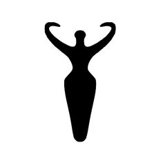 a black and white silhouette of a woman with her hands in the air