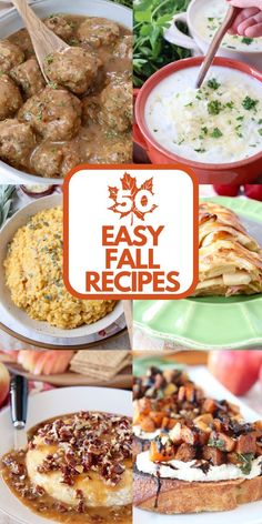 collage of recipe images Best Fall Recipes, Cozy Soups, Comfort Food Meals, Cozy Fall Recipes, Fall Fun Food, Easy Autumn Recipes, Food Meals, Easy Dinner Recipe