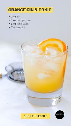 Gin And Orange Juice, Gin Based Cocktails Recipe, Gin Tonic Recetas, Gin And Tonic Recipe, Gin Tonic Recipe, Orange Juice Cocktails, Best Gin Cocktails, Spicy Drinks, Pretty Alcoholic Drinks