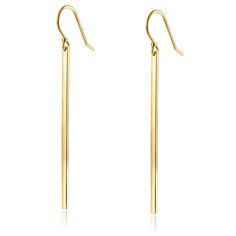 PRICES MAY VARY. These slim minimalist gold bar drop earrings are elegant, stylish, and effortless. The perfect dainty, sheer, barely-there earrings for everyday wear. Quality - Made of sterling silver 925, 18K yellow gold plated. Measurement - bar measures 50mm*2mm Gift - Packed in our brand jewelry pouch, ready to give to a loved one. Great for a birthday gift, anniversary gift, gift for mom, grandma gift, gift for women, girlfriend gift, wife gift, etc. Satisfaction Guarantee - 30 day money b Drop Bar Earrings, Gold Bar Earrings, Silver Bar, Grandma Gift, Brand Jewelry, Wife Gift, Silver Bars, Bar Earrings, Girlfriend Gift