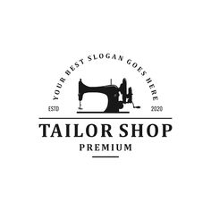 tailor shop logo with sewing machine