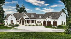 this is an artist's rendering of the front elevation of these european home plans