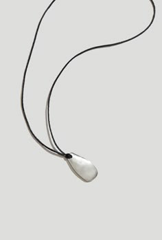 New Sterling Silver Necklace | Large Pebble Pendant Necklace Silver with Cord - Maslo Jewelry Pebble Pendant, Pebble Necklace, Beach Stones, Unisex Jewelry, Hand Cast, Jewelry Inspo, Necklace Sterling Silver, Natural Material, Organic Shapes