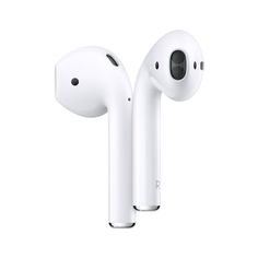 an apple airpods is shown in front of a white background, with the earphones attached