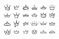 the different types of crowns on a white background